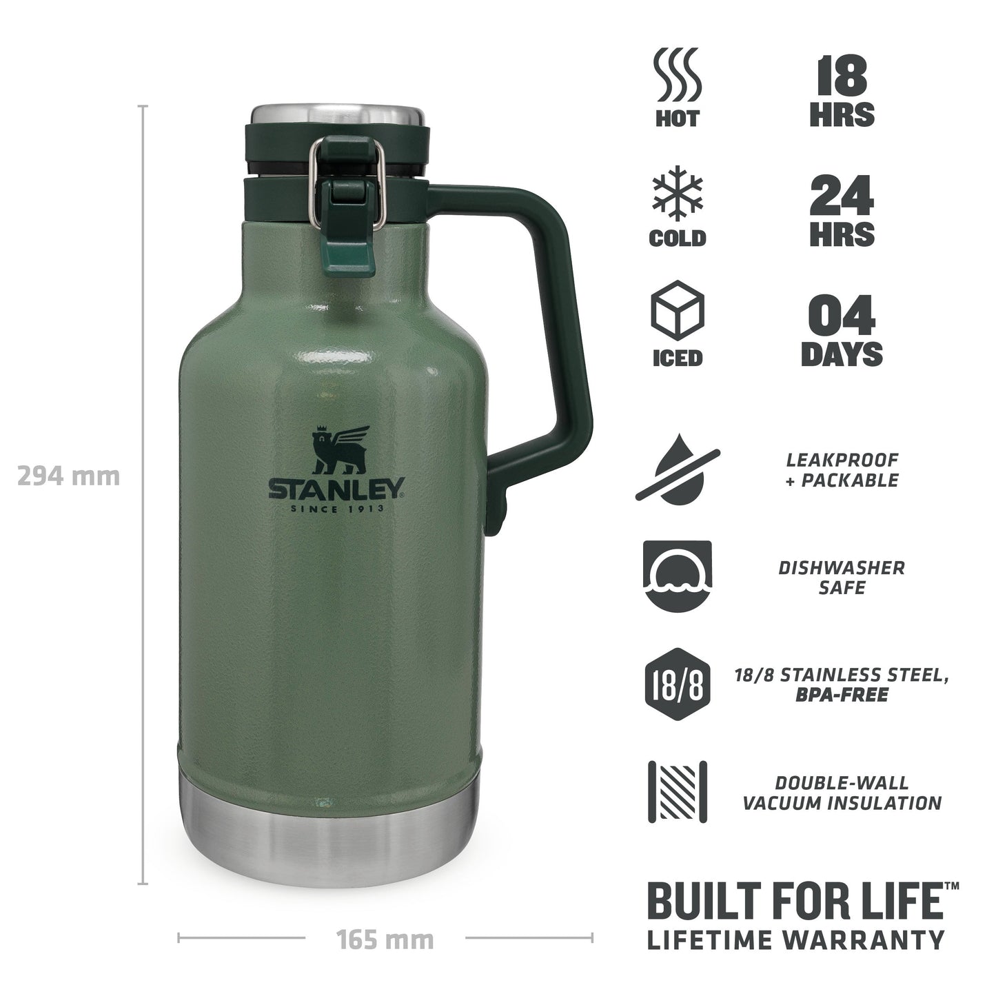 Classic Easy-Pour Growler | 1.9L - Ѕtаnlеу