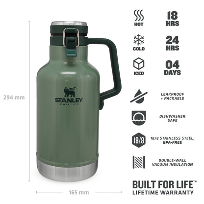 Classic Easy-Pour Growler | 1.9L - Ѕtаnlеу