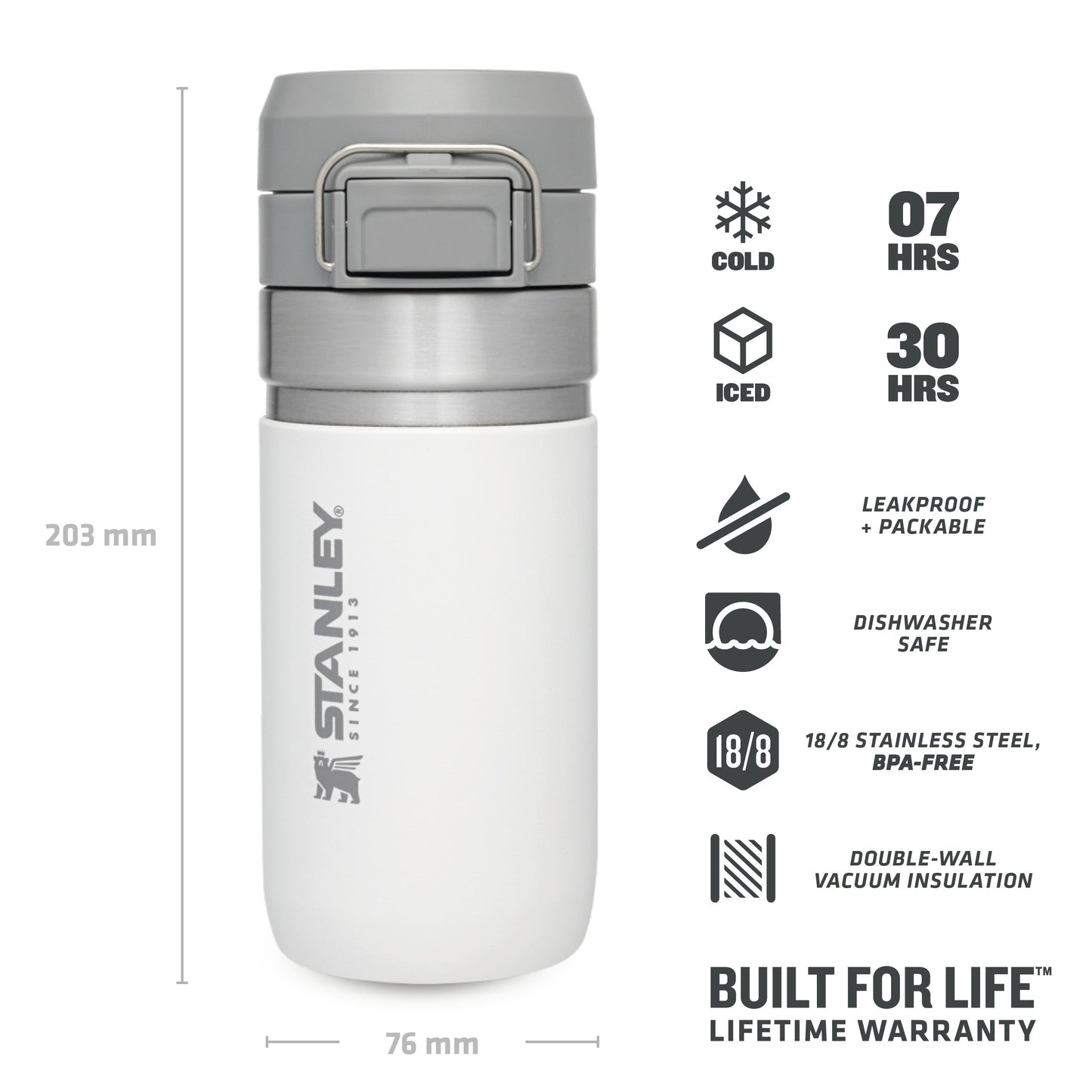 Go Quick Flip Water Bottle | 0.47L - Ѕtаnlеу